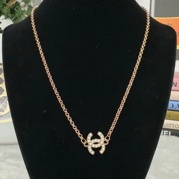 CHANEL Necklace with Stamped Charm handmade custom - Picture 1 of 5